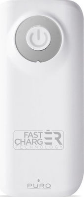 Puro Fast Charger Power Bank 4000mAh with 2 USB-A Ports Quick Charge 3.0 White