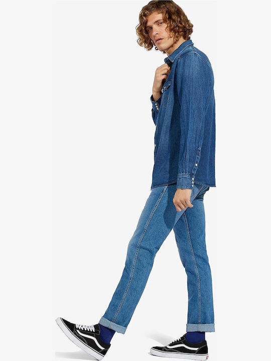 Icons Western Long-sleeved Denim Shirt Blue