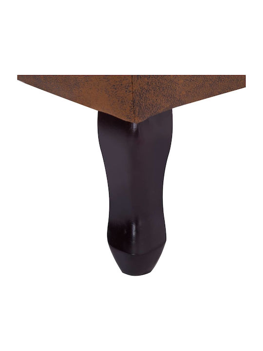 Bergère with Footstool from Leatherette Brown 78x67x108cm