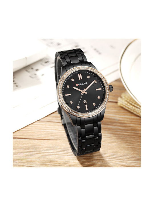 Curren Watch with Black Metal Bracelet