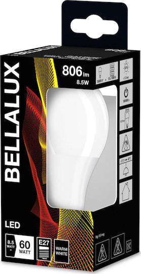 Bellalux CLA60 FR Λάμπα LED 8.5W για Ντουί E27 και Σχήμα A60 Θερμό Λευκό 806lm