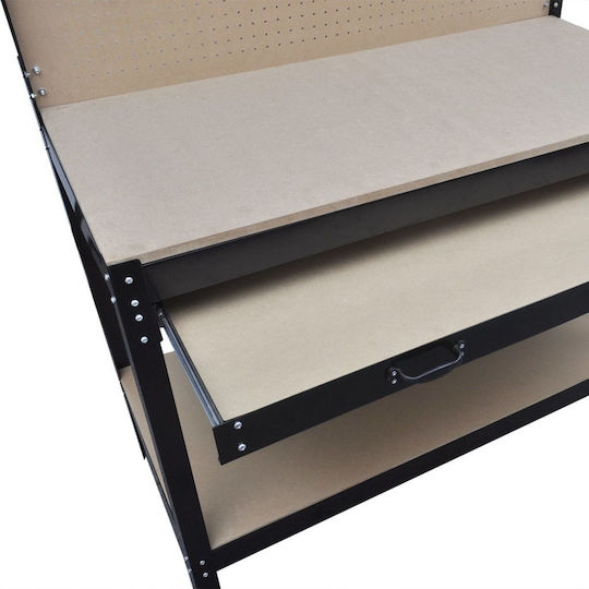 vidaXL Пейка за Работа Стойност 150кг 115x55x140см с Гръбнак и 1 Чекмедже 141769