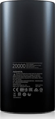 Adata P20000D Power Bank 20000mAh with 2 USB-A Ports Black