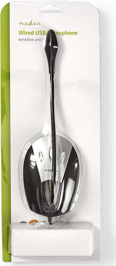 Nedis MICDU100BK Mikrofon USB Desktop, Schwanenhals