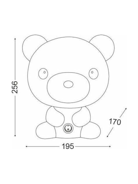 Aca Παιδικό Διακοσμητικό Φωτιστικό Αρκουδάκι με Εναλλαγές Χρωματισμών Λευκό 20x17x26εκ.