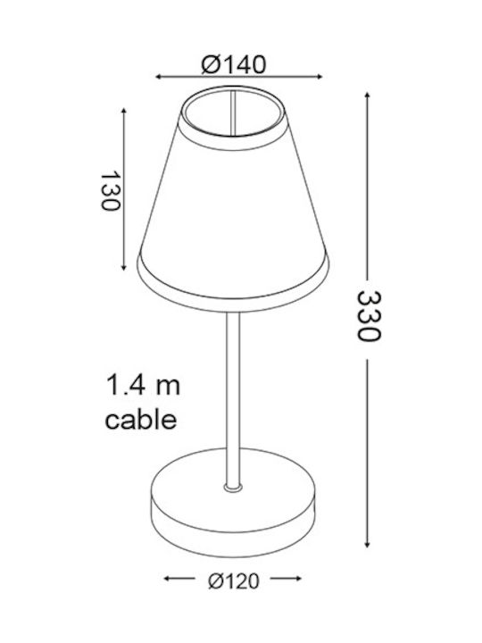 Aca Детска Лампа Портатив Многоцветен 14x14x29εκ.