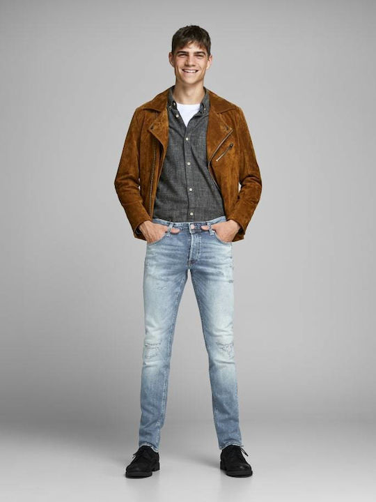 Jack & Jones Glenn Ανδρικό Παντελόνι Τζιν Slim Fit Straight Blue Denim