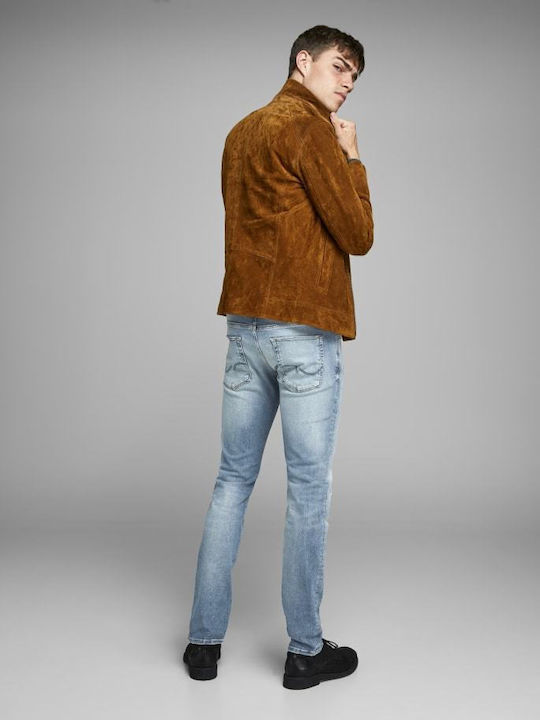 Glenn Herren Jeanshose mit Slim Gerade Passform Blue Denim
