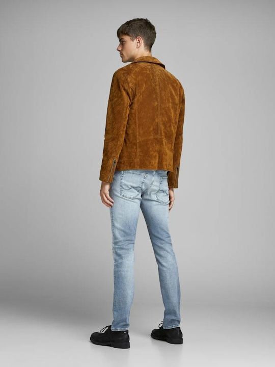 Glenn Herren Jeanshose mit Slim Gerade Passform Blue Denim