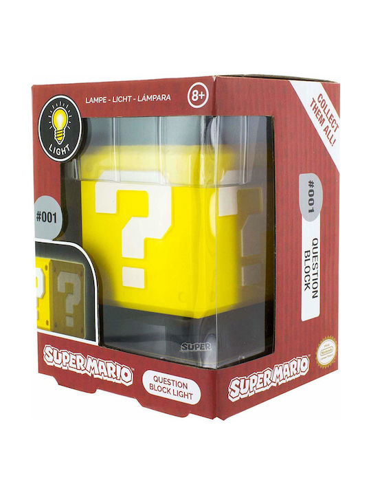 Paladone Детско Декоративно Осветително Тяло Super Mario Question Block с Проекция на Дизайни Жълто 3x10см