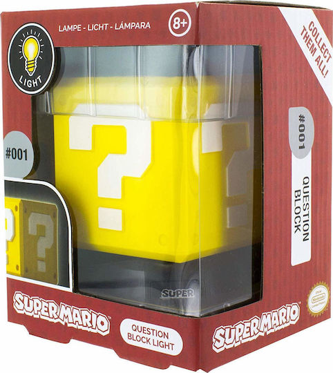 Paladone Παιδικό Διακοσμητικό Φωτιστικό Super Mario Question Block με Προβολή Σχεδίων Κίτρινο 3x10cm
