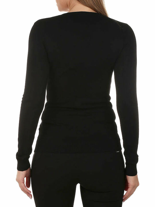 Guess Women's Blouse Long Sleeve with V Neckline Black