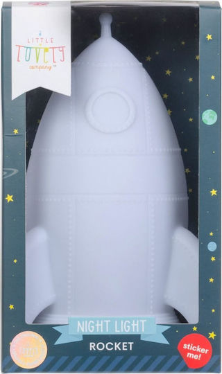 A Little Lovely Company Led Kids Decorative Lamp Rocket with Color Changes White 13x13x20εκ.