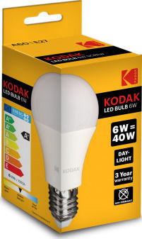 Kodak Λάμπα LED 6W για Ντουί E27 και Σχήμα A60 Ψυχρό Λευκό 480lm