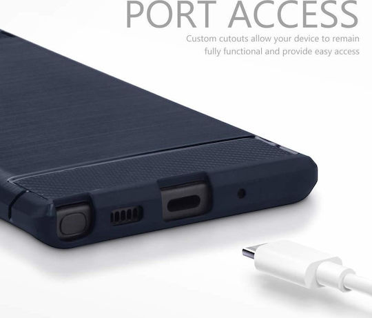 Terrapin Carbon Fibre Back Cover Σιλικόνης Navy Μπλε (Galaxy Note 10)