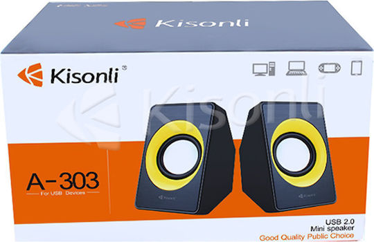 Kisonli A-303 2.0 Speakers 6W Black
