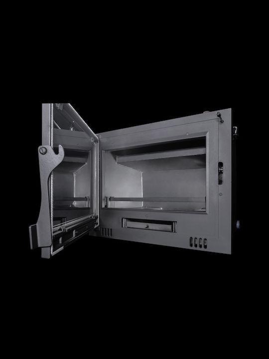 Metlor Mini LDA 600 Енергийна вмъкната касета Касета Дърво Калорифер 26.6кВт Прав с отваряща се врата Отворен разширителен резервоар
