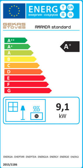 Gekas Metal Amanda Standard Σόμπα Pellet Αερόθερμη 9.1kW Μπορντό