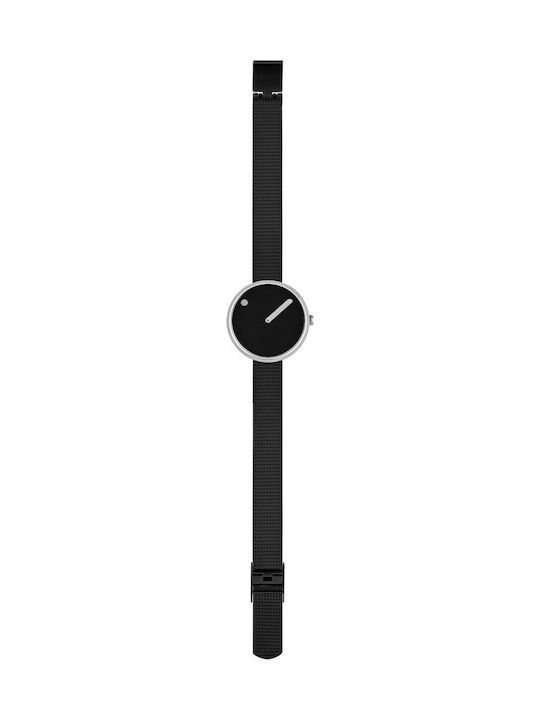 Picto Damen Uhr mit Schwarz Lederarmband