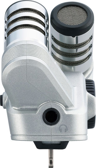 Zoom IQ6 X-Y Πυκνωτικό Μικρόφωνο Lightning Clip On Δημοσιογραφικό σε Ασημί Χρώμα