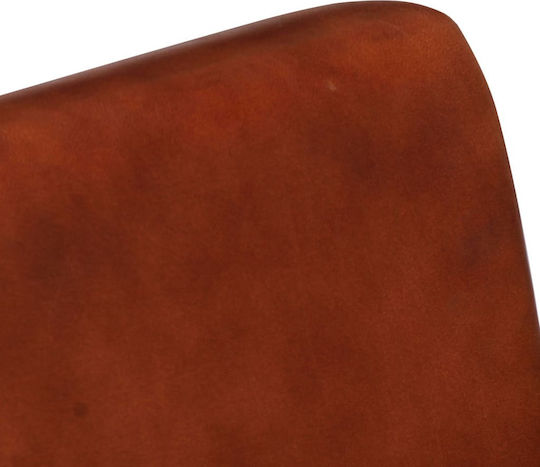 Sessel aus echtem Leder Braun 55x62x75cm