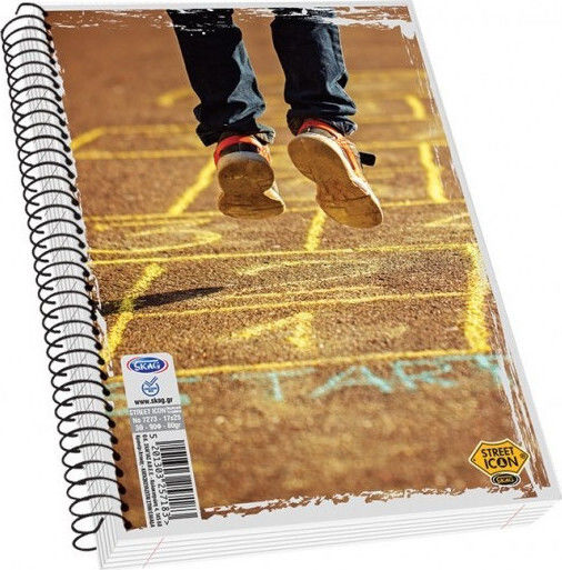 Skag Spiral Notebook Ruled B5 90 Sheets 4 Subjects Street Icons 1pcs (Μiscellaneous Designs/Colors)