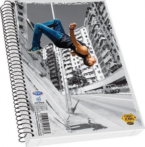 Skag Spiral Notebook Ruled B5 90 Sheets 4 Subjects Street Icons 1pcs (Μiscellaneous Designs/Colors)