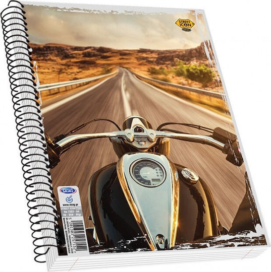 Skag Spiral Notebook Ruled B5 90 Sheets 4 Subjects Street Icons 1pcs (Μiscellaneous Designs/Colors)