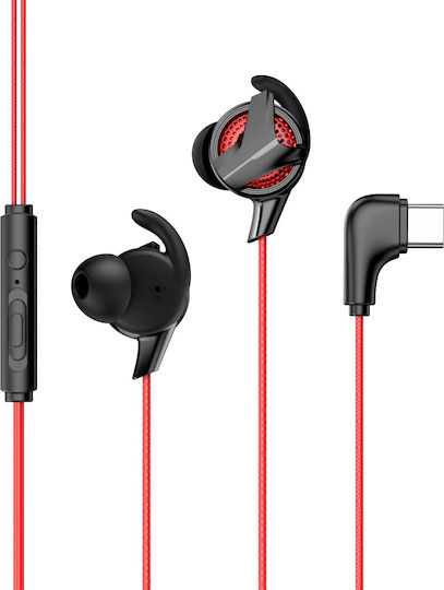 Baseus Gamo C15 In Ear Gaming Headset με σύνδεση USB Κόκκινο
