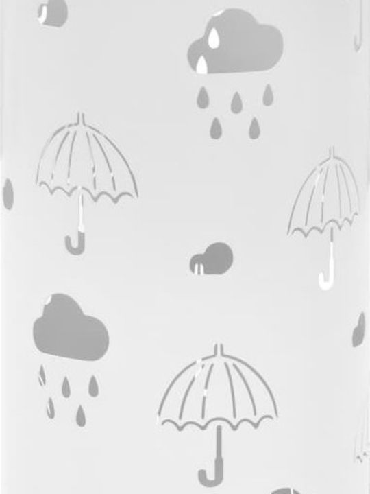 vidaXL Suport Umbrelă Metalic Alb 20x20x48.5cm 1buc