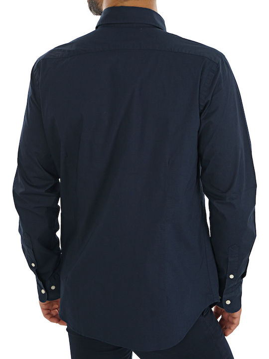 La Martina Men's Shirt Long Sleeve Cotton Navy Blue