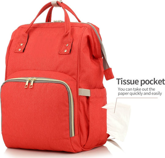 Τσанта-Смяна на Пелени Gabesy All in One Practical Baby Diaper Bag Червен