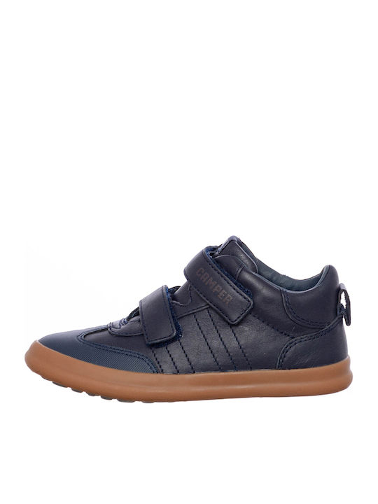 Pursuit Leather Kids Boots with Velcro Navy Blue