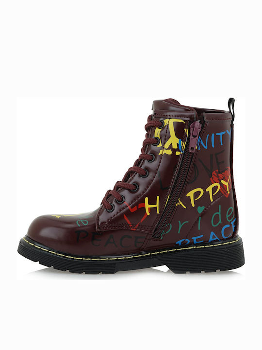Kids Boots with Zipper Burgundy