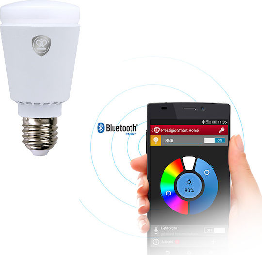 Prestigio Smart Λάμπα LED 9W για Ντουί E27 RGB 800lm Dimmable