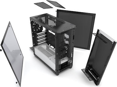 Phanteks Eclipse P400S Tempered Glass Gaming Midi Tower Κουτί Υπολογιστή με Πλαϊνό Παράθυρο και RGB Φωτισμό Black/White