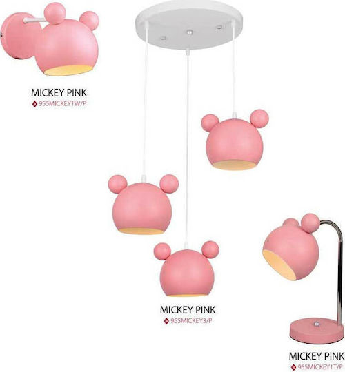 Elmark Παιδικό Φωτιστικό Γραφείου Mickey Ροζ 12x12x30εκ.