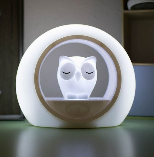 Zazu Nursery Night Light Lou The Owl Battery Gray Warm with Sensor