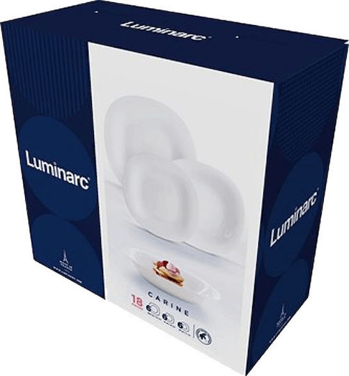 Luminarc Carine Granit White Porcelain Dinnerware Set 18pcs