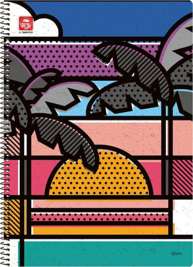Typotrust Spiral Notebook Ruled A4 2 Subjects Pop Art Pop Art 1pcs (Μiscellaneous Designs/Colors)