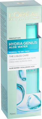 L'Oreal Paris Hydra Genius Aloe-Wasser 72h Feuchtigkeitsspendend Lotion Gesicht mit Hyaluronsäure & Aloe Vera 70ml