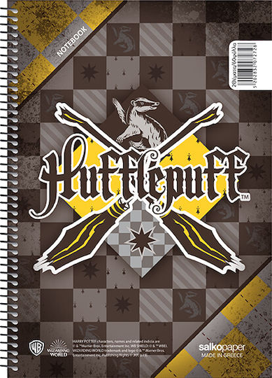 Salko Paper Spiral Heft Geregelt B5 180 Blätter 3 Themen School Pride Harry Potter 1Stück (Μverschiedene Designs/Farben)