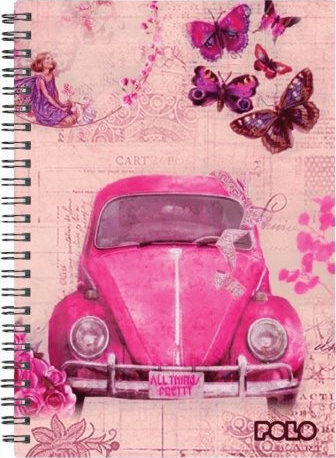 Polo Spiral Notebook Ruled A4 90 Sheets 3 Subjects Art 1pcs (Μiscellaneous Designs/Colors)