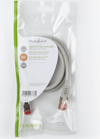 Nedis S/FTP Cat.6 (Gigabit) Network Cable Ethernet 1m Gray