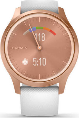 Garmin Vivomove Style Oțel inoxidabil 42mm Rezistent la apă Ceas inteligent cu pulsometru (White/Rose Gold)