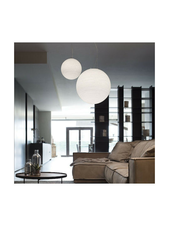 Ideal Lux Mapa Riga SP1 Pendant Light Single-Light Ball for Socket E27 White