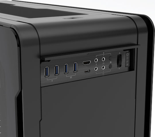 Phanteks Enthoo Elite Gaming Full Tower Κουτί Υπολογιστή με Πλαϊνό Παράθυρο και RGB Φωτισμό Μαύρο