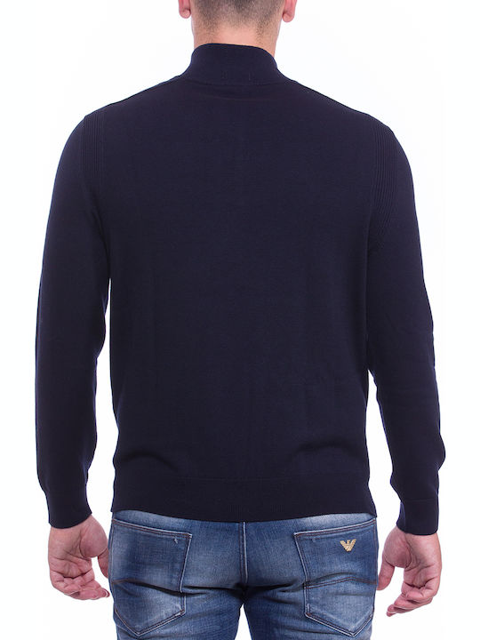 Hugo Boss Bacelli Herren Langarm-Pullover mit V-Ausschnitt Marineblau