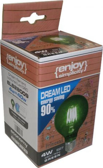 Elvhx DreamLED LED крушка 4W 80mm за фасунга E27 и форма G80 Зелен 360лм