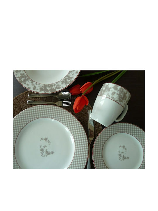 Bavaria Porcelain Dinnerware Set Καφέ 40pcs